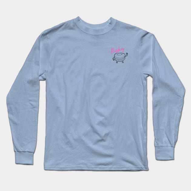 Risky Biscuit (black & pink) Long Sleeve T-Shirt by Go Help Yourself Podcast